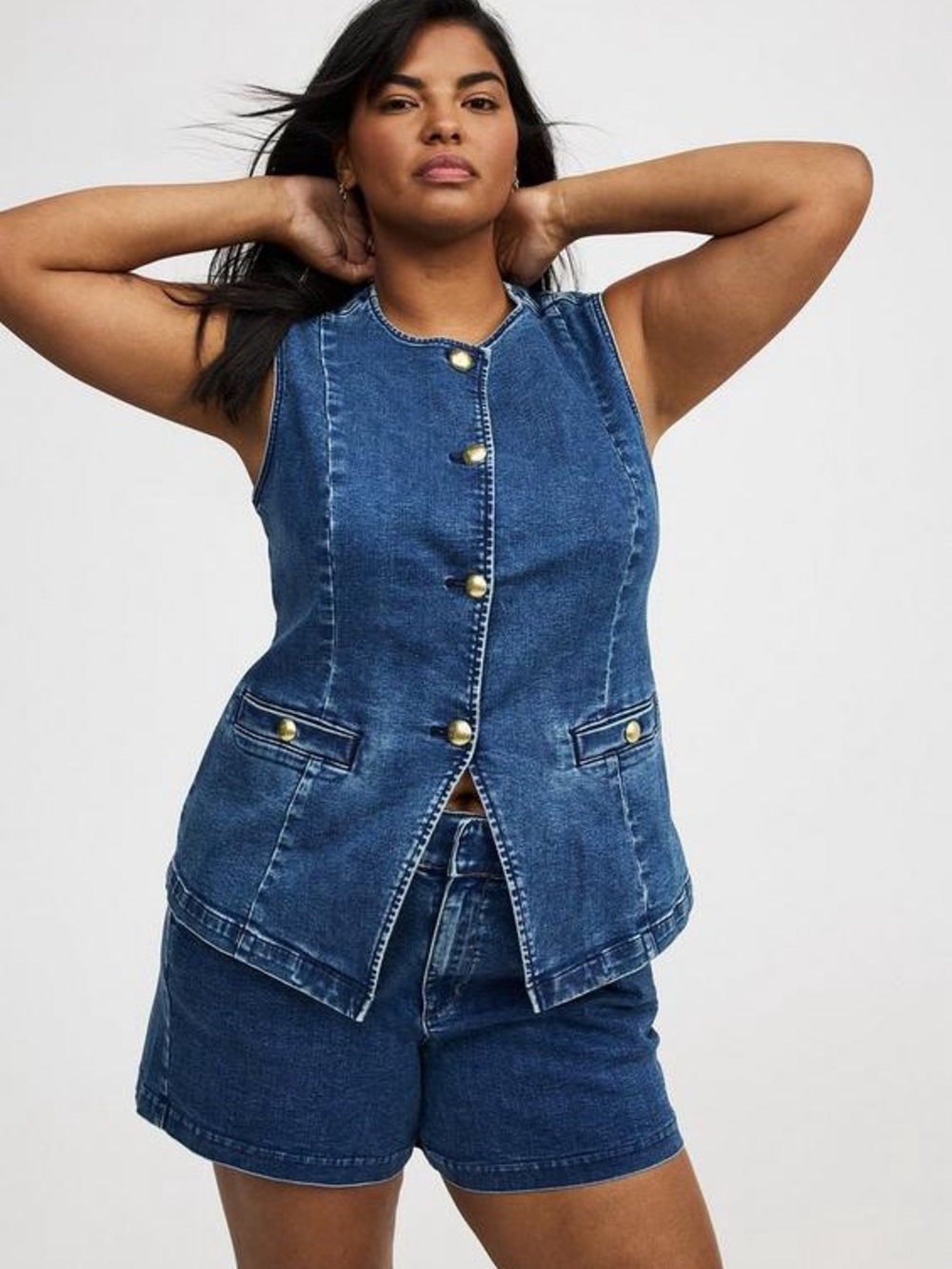 New Torrid 1x Studio Denim Vest